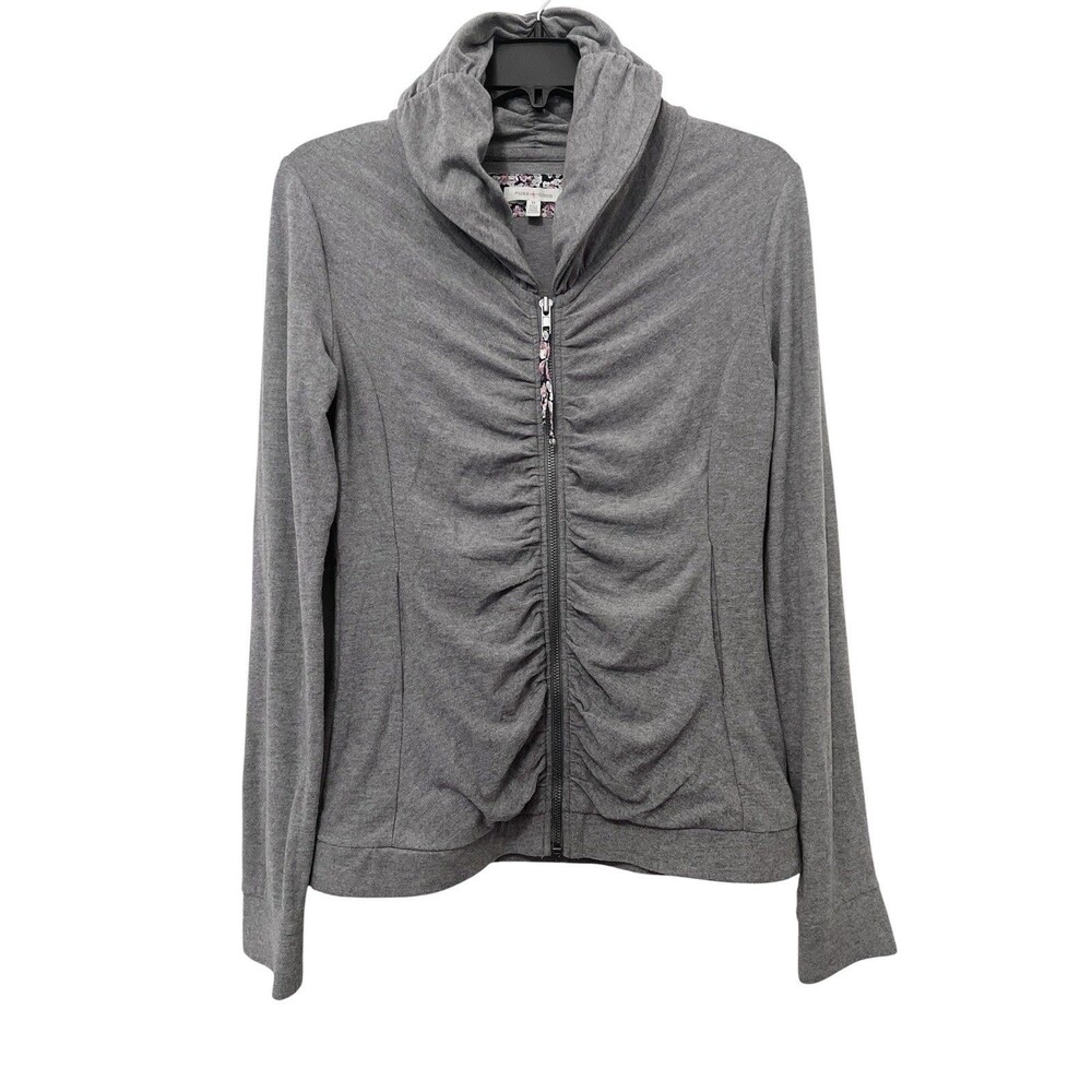 Anthropologie PURE + GOOD Gray Zip Up Jacket Active Athletic Yoga Pockets XS